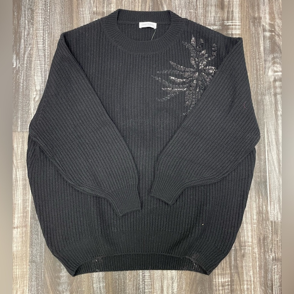 NWT GRAN SASSO Black Knit Sweater